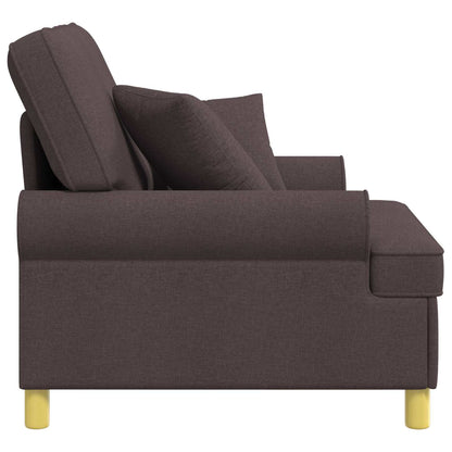 vidaXL XL Armchair with Cushions Dark Brown Fabric