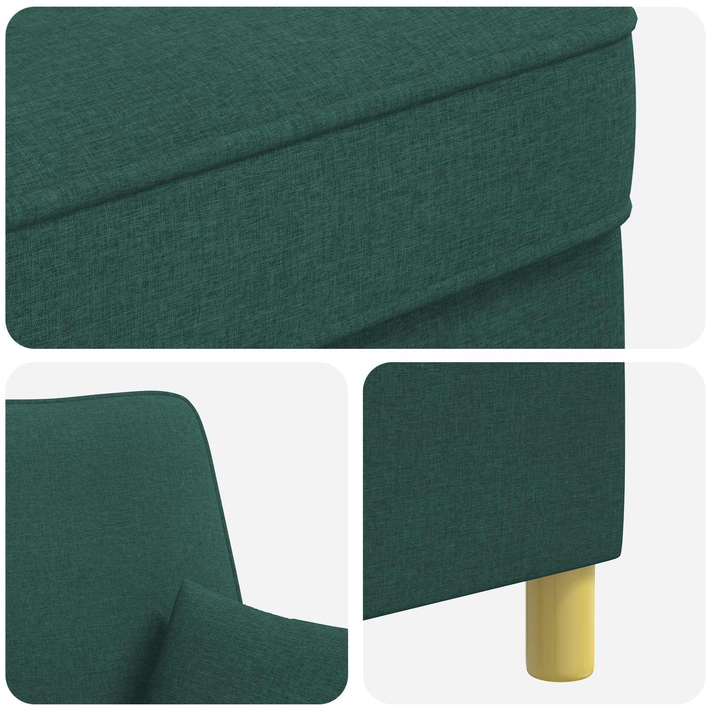 vidaXL XL Armchair with Cushions Dark Green Fabric