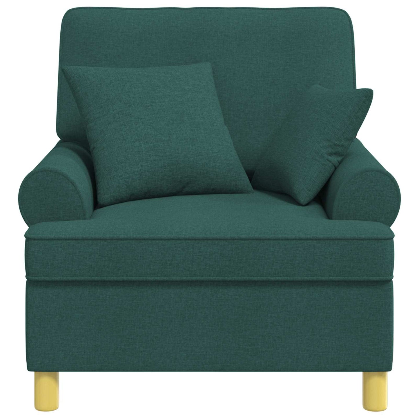 vidaXL XL Armchair with Cushions Dark Green Fabric