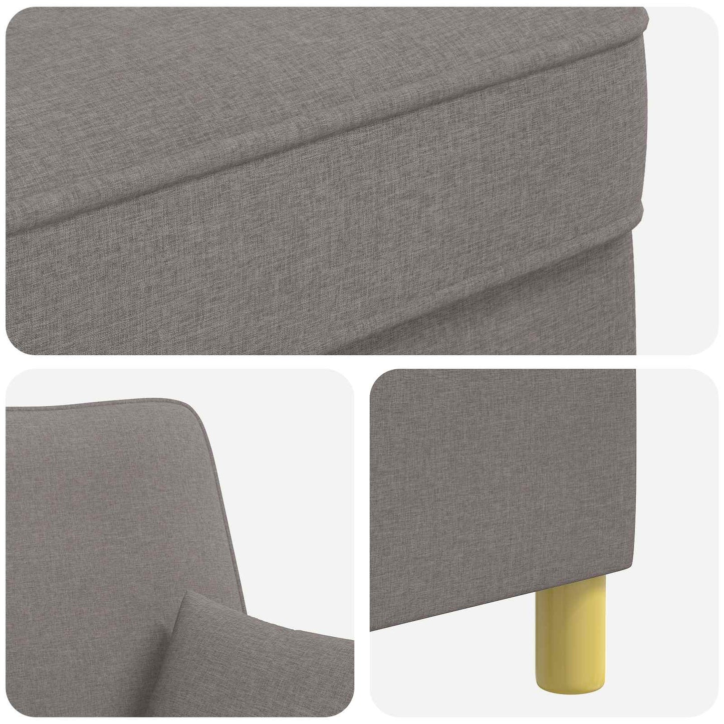 vidaXL XL Armchair with Cushions Taupe Fabric