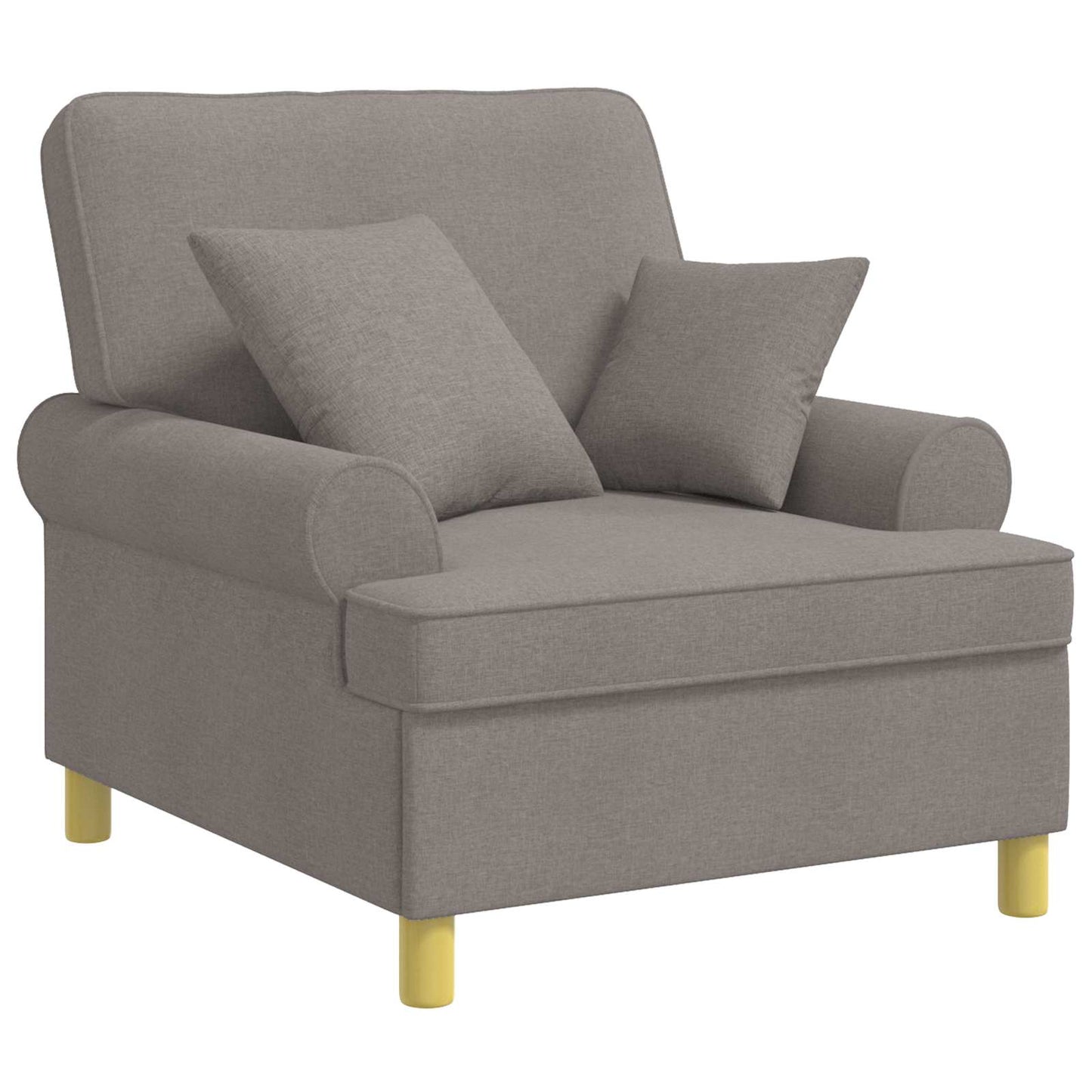 vidaXL XL Armchair with Cushions Taupe Fabric