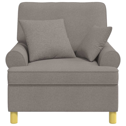 vidaXL XL Armchair with Cushions Taupe Fabric