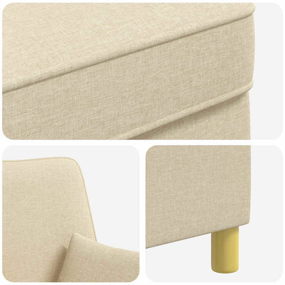 vidaXL XL Armchair with Cushions Cream Fabric