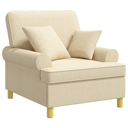 vidaXL XL Armchair with Cushions Cream Fabric