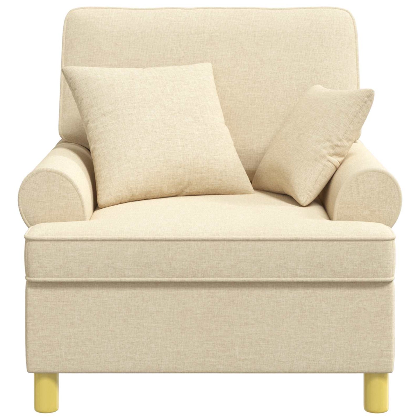 vidaXL XL Armchair with Cushions Cream Fabric