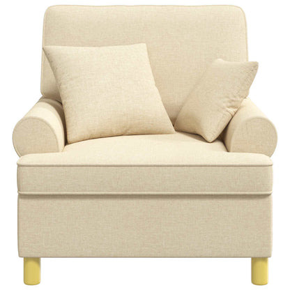 vidaXL XL Armchair with Cushions Cream Fabric