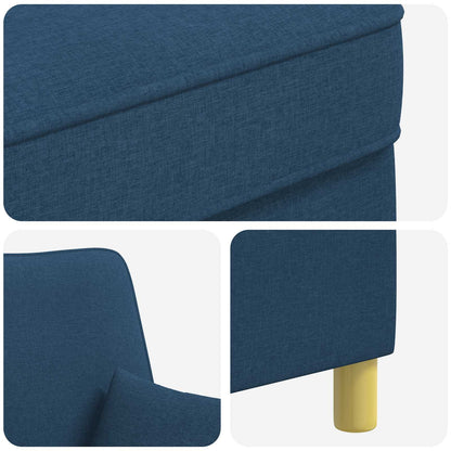vidaXL XL Armchair with Cushions Blue Fabric