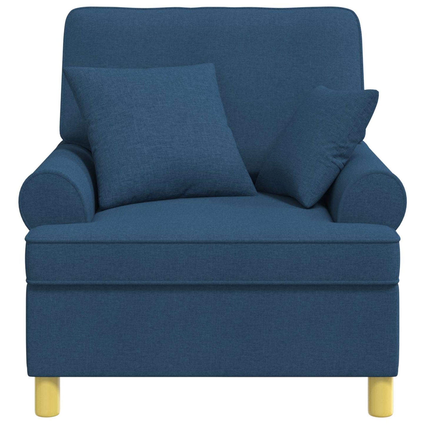 vidaXL XL Armchair with Cushions Blue Fabric