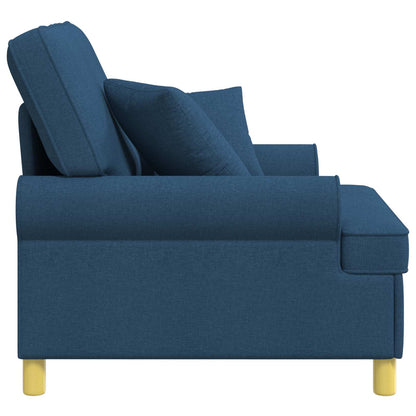 vidaXL XL Armchair with Cushions Blue Fabric