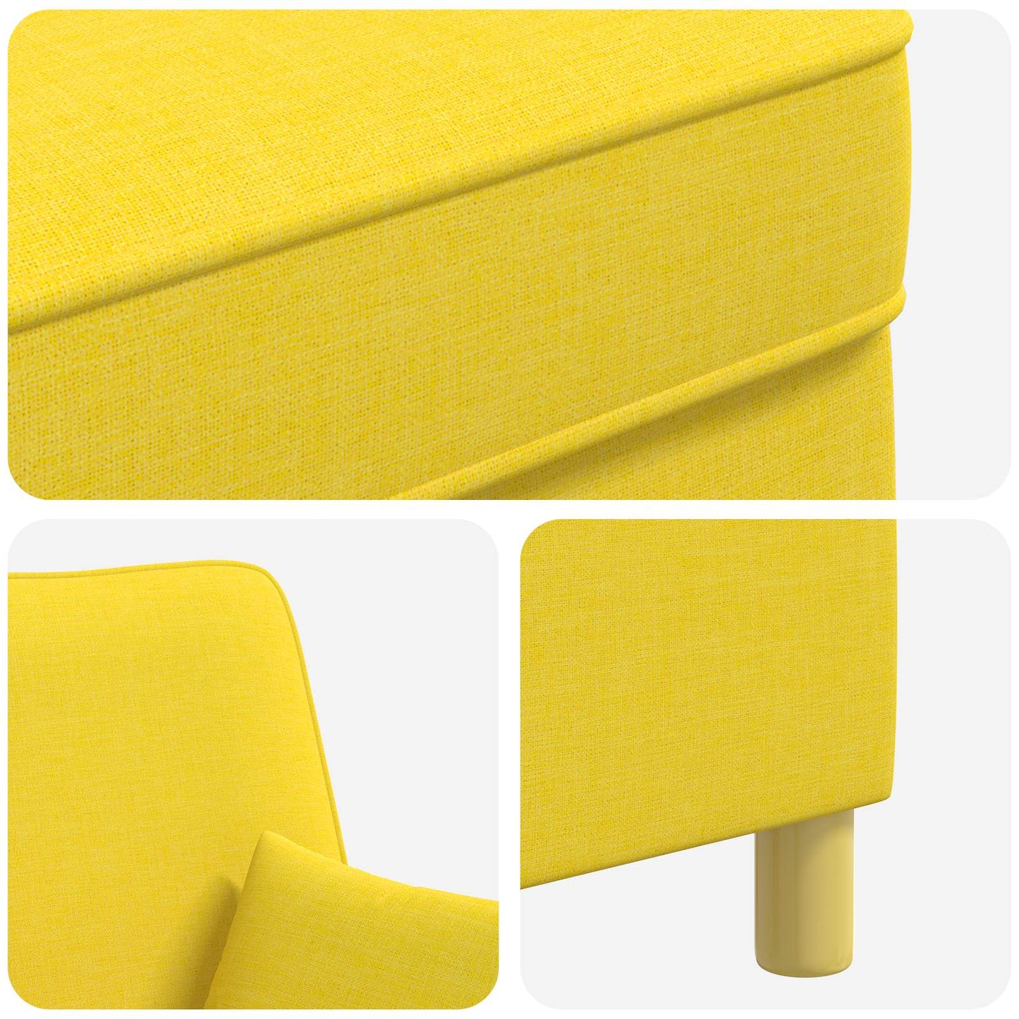 vidaXL XL Armchair with Cushions Light Yellow Fabric