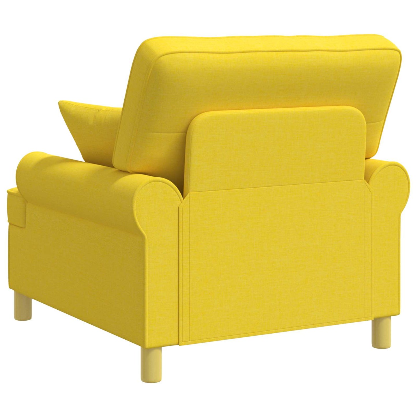 vidaXL XL Armchair with Cushions Light Yellow Fabric