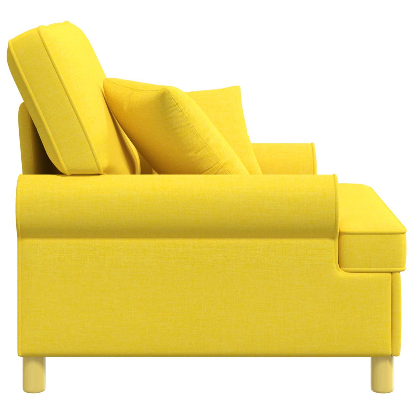 vidaXL XL Armchair with Cushions Light Yellow Fabric