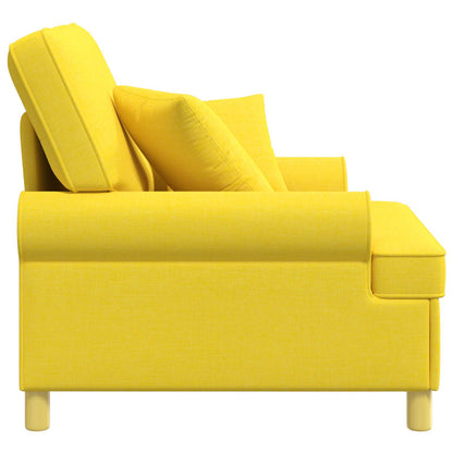 vidaXL XL Armchair with Cushions Light Yellow Fabric
