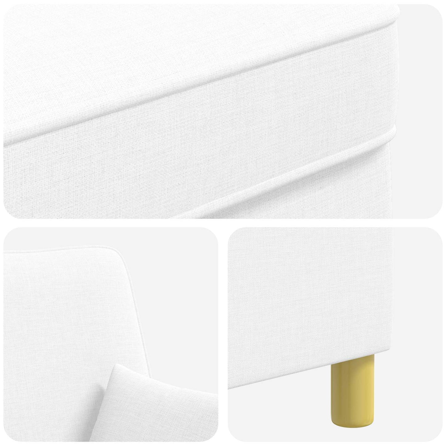 vidaXL XL Armchair with Cushions White Fabric