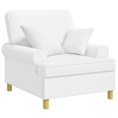 vidaXL XL Armchair with Cushions White Fabric
