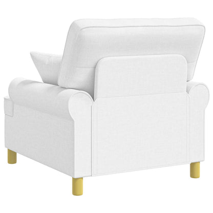 vidaXL XL Armchair with Cushions White Fabric