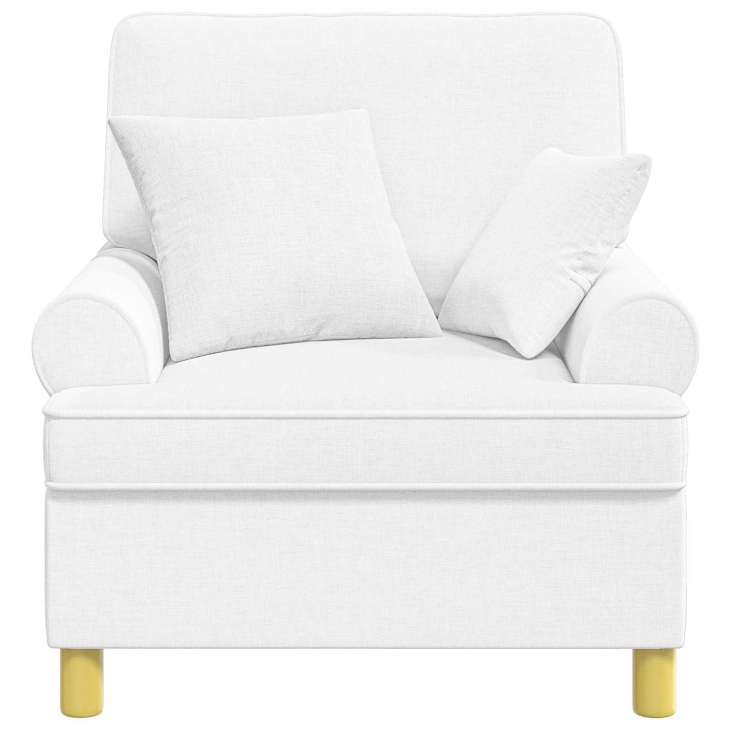 vidaXL XL Armchair with Cushions White Fabric
