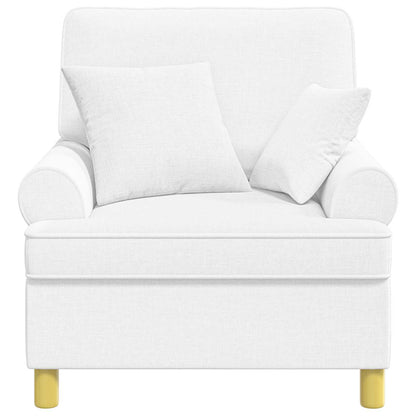 vidaXL XL Armchair with Cushions White Fabric