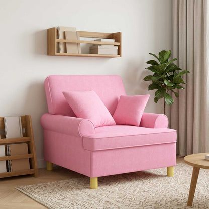 vidaXL XL Armchair with Cushions Pink Fabric