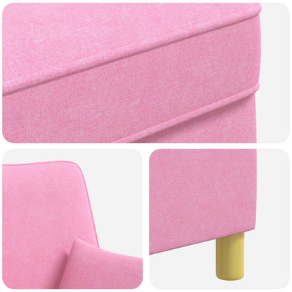 vidaXL XL Armchair with Cushions Pink Fabric