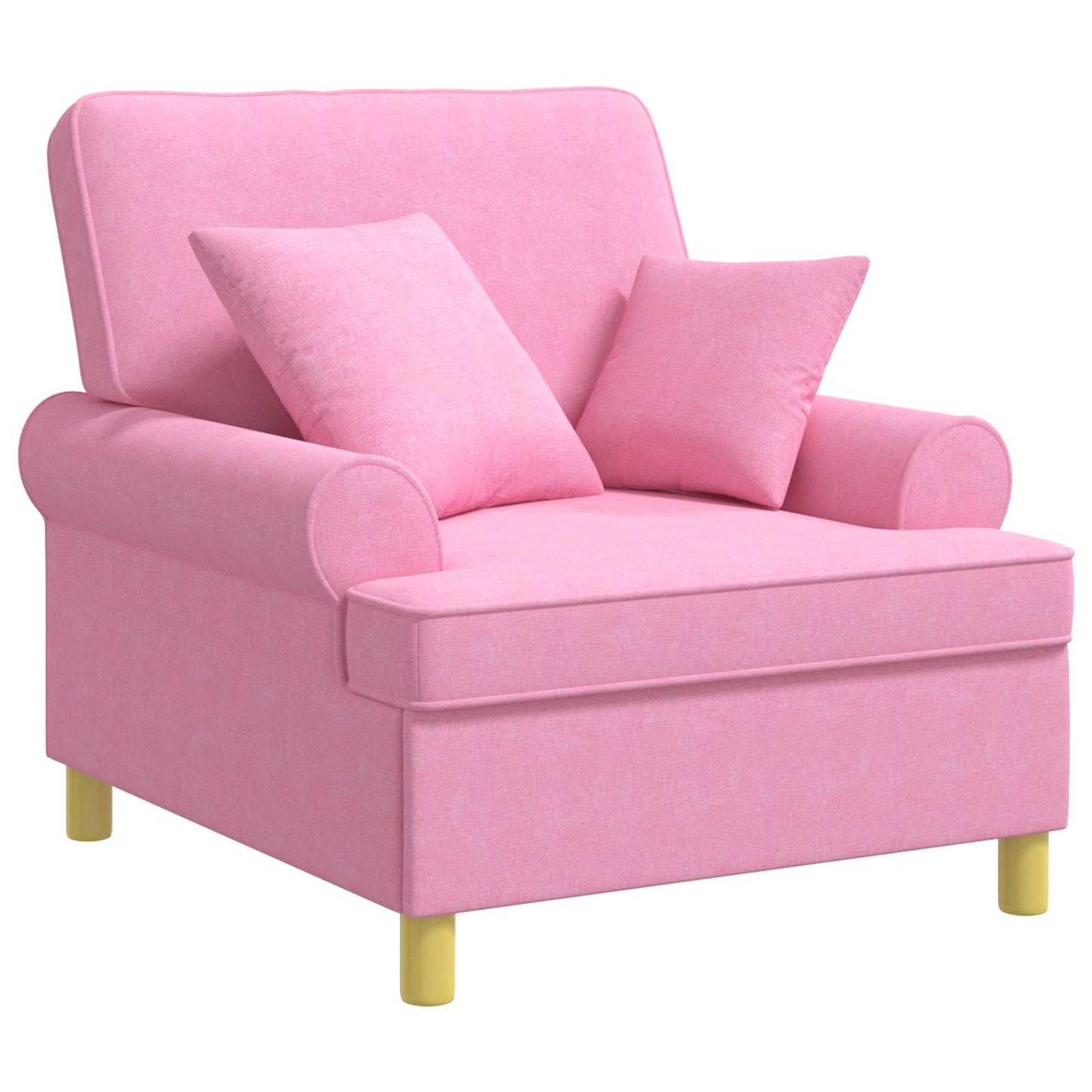 vidaXL XL Armchair with Cushions Pink Fabric