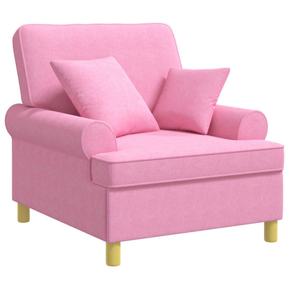 vidaXL XL Armchair with Cushions Pink Fabric