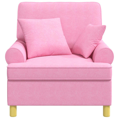 vidaXL XL Armchair with Cushions Pink Fabric