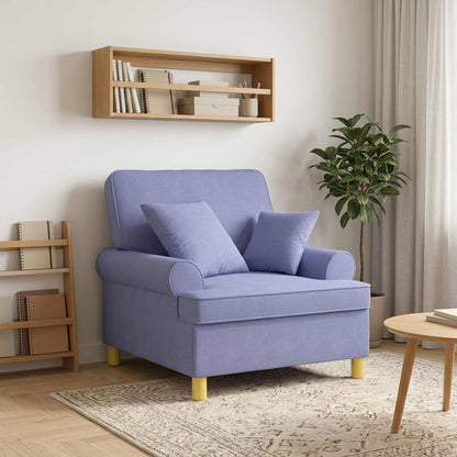 vidaXL XL Armchair with Cushions Jeans Blue Fabric