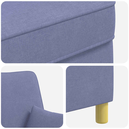 vidaXL XL Armchair with Cushions Jeans Blue Fabric