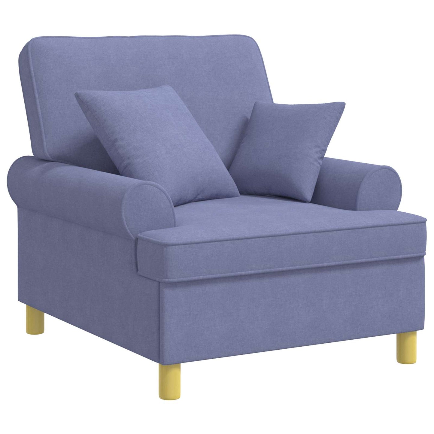vidaXL XL Armchair with Cushions Jeans Blue Fabric