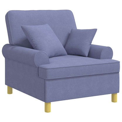 vidaXL XL Armchair with Cushions Jeans Blue Fabric