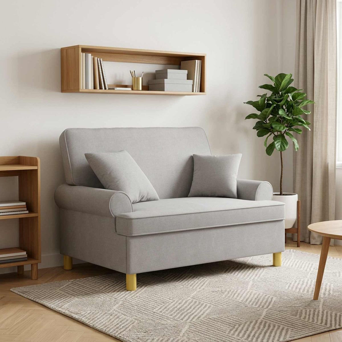 vidaXL XL Armchair with Cushions Cloud Grey Fabric