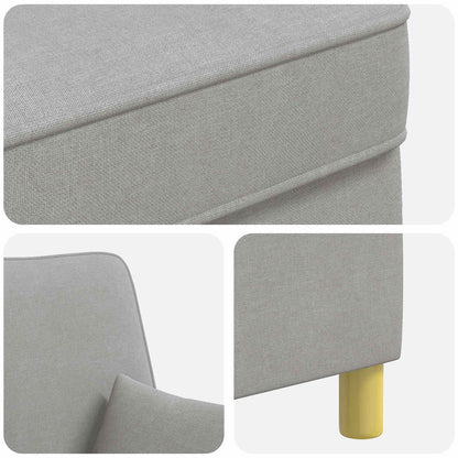 vidaXL XL Armchair with Cushions Cloud Grey Fabric