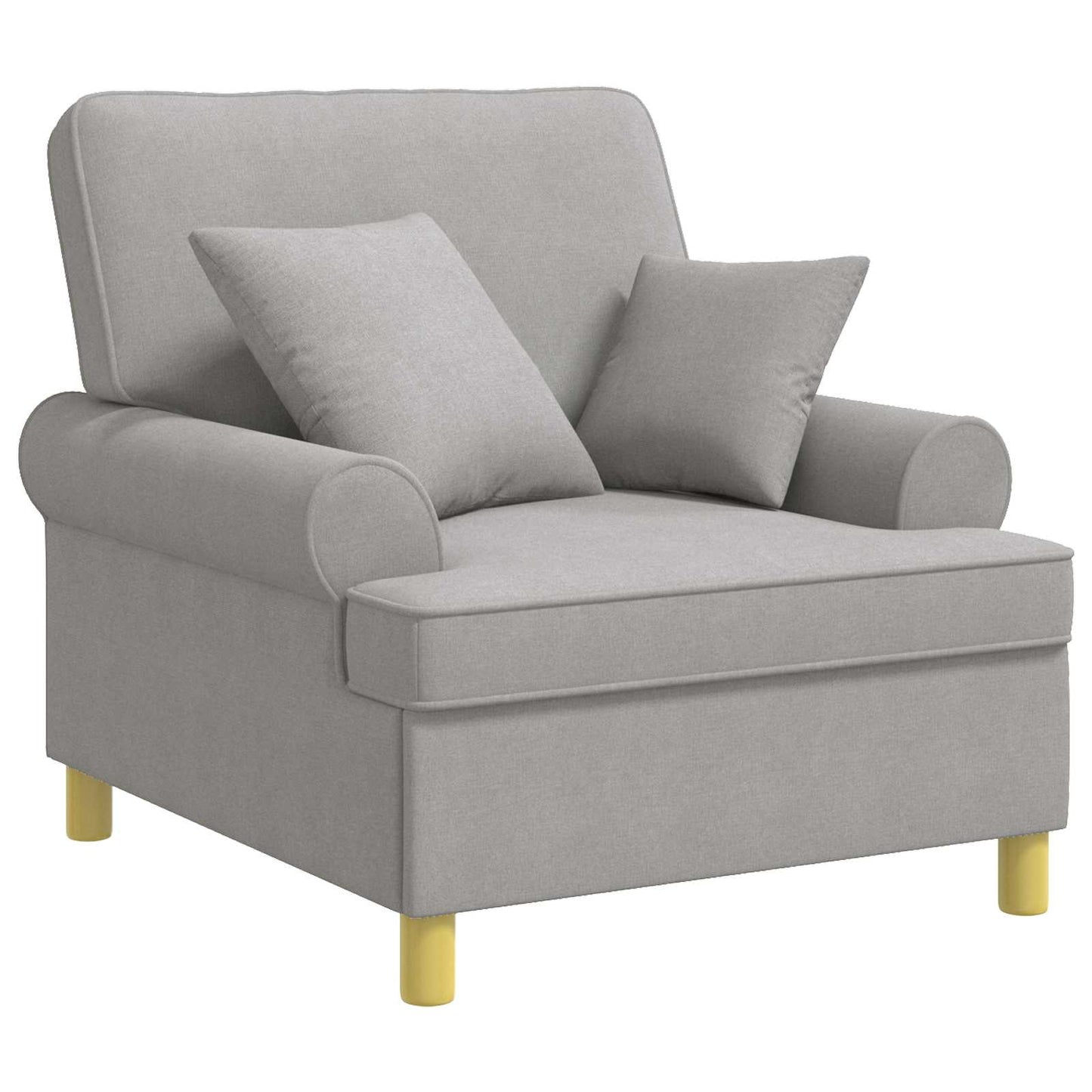 vidaXL XL Armchair with Cushions Cloud Grey Fabric