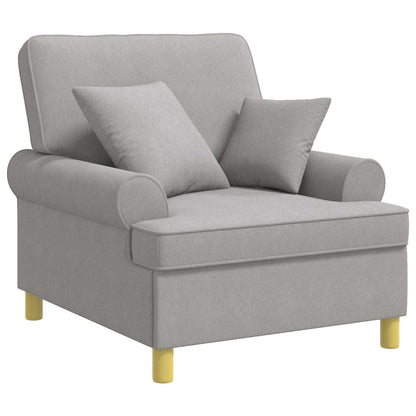 vidaXL XL Armchair with Cushions Cloud Grey Fabric