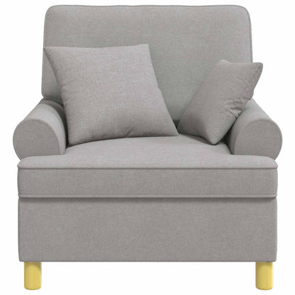 vidaXL XL Armchair with Cushions Cloud Grey Fabric