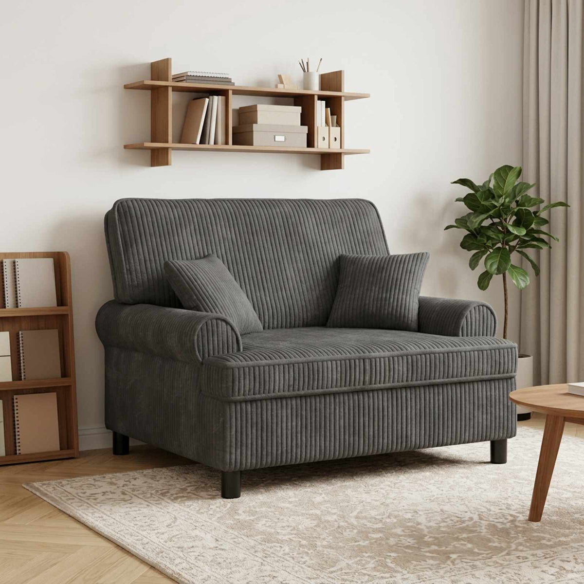 vidaXL XXL Armchair with Cushions Light Grey 1.5 Lines Fabric