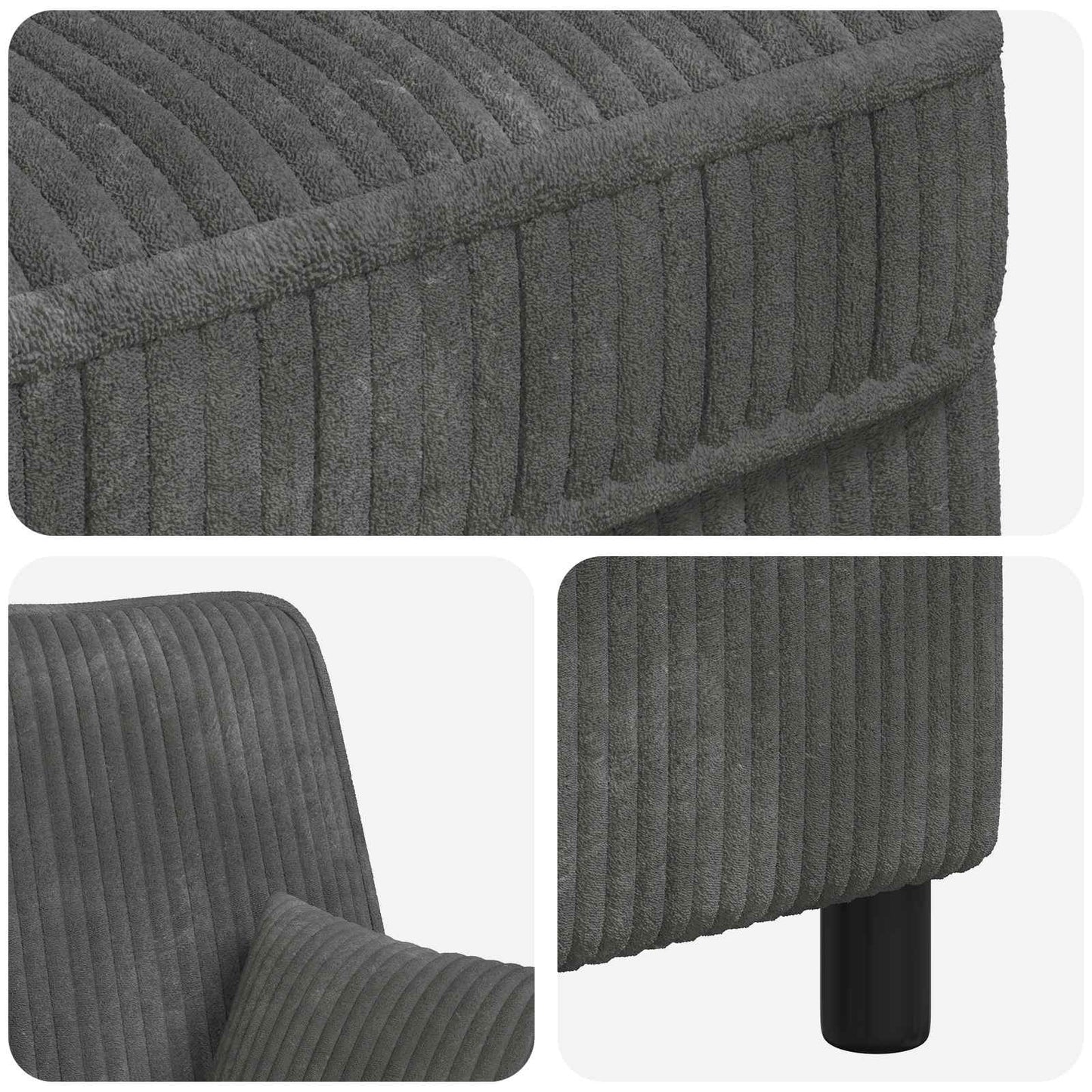 vidaXL XXL Armchair with Cushions Light Grey 1.5 Lines Fabric