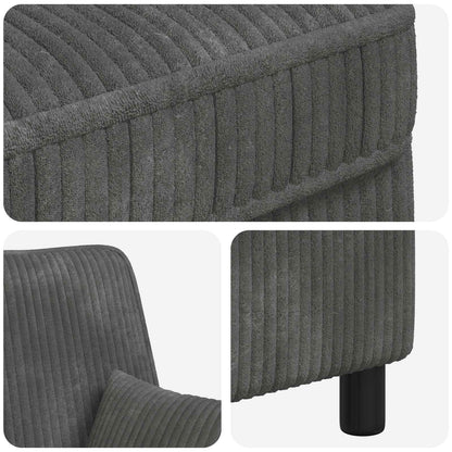 vidaXL XXL Armchair with Cushions Light Grey 1.5 Lines Fabric