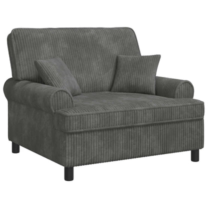 vidaXL XXL Armchair with Cushions Light Grey 1.5 Lines Fabric