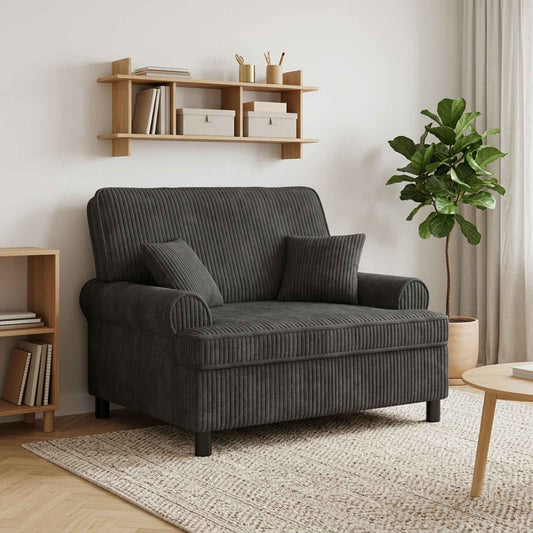 vidaXL XXL Armchair with Cushions Dark Grey 1.5 Lines Fabric