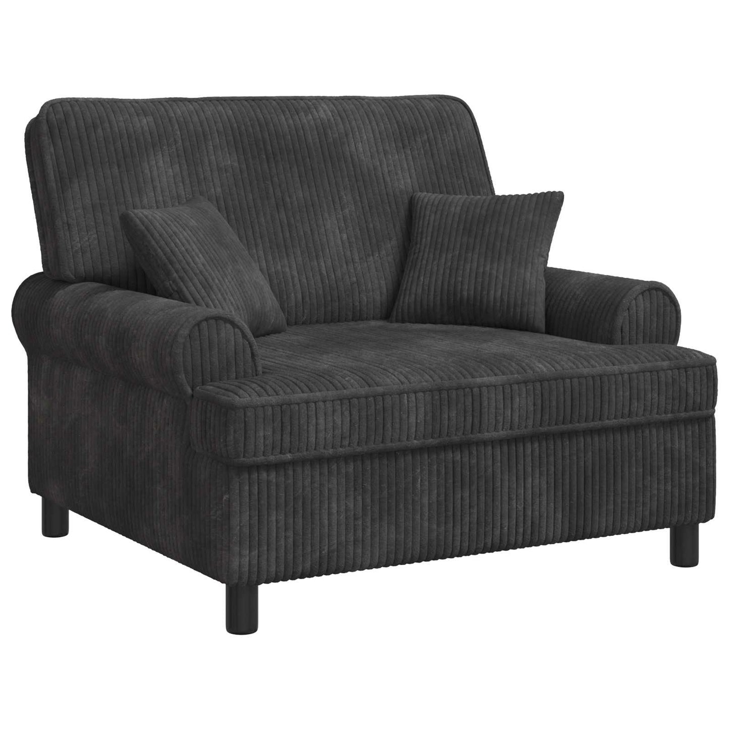 vidaXL XXL Armchair with Cushions Dark Grey 1.5 Lines Fabric