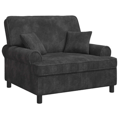 vidaXL XXL Armchair with Cushions Dark Grey 1.5 Lines Fabric