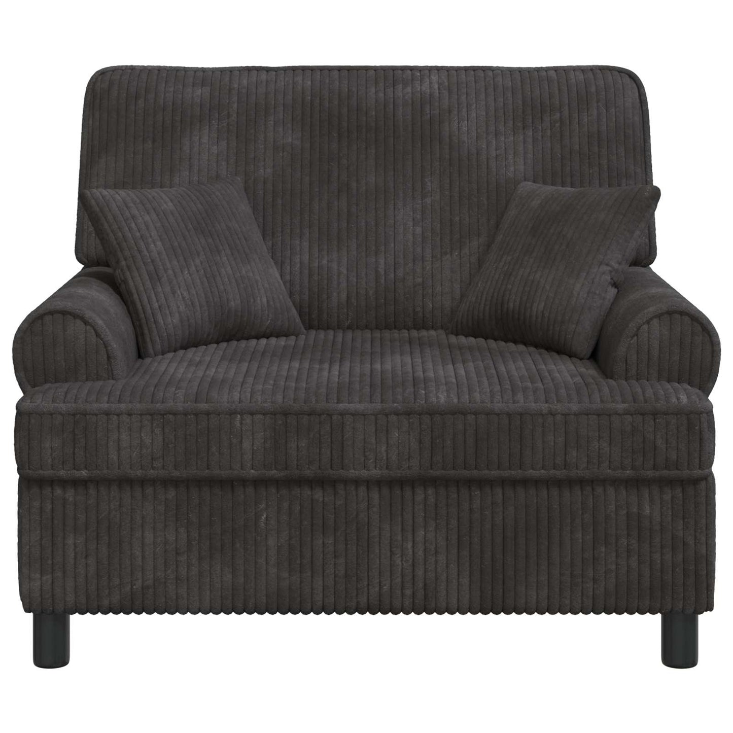 vidaXL XXL Armchair with Cushions Dark Grey 1.5 Lines Fabric