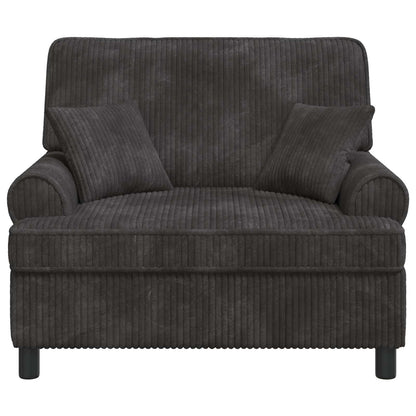 vidaXL XXL Armchair with Cushions Dark Grey 1.5 Lines Fabric