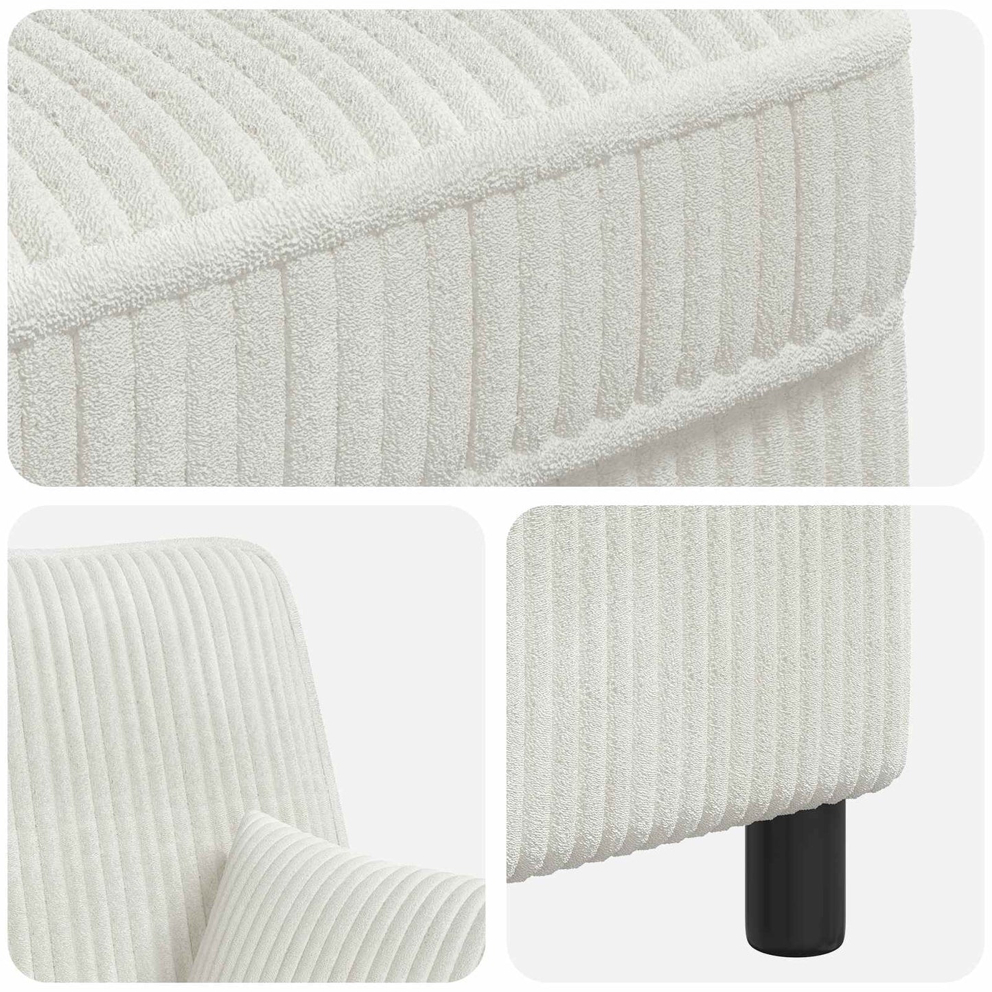 vidaXL XXL Armchair with Cushions Cream 1.5 Lines Fabric