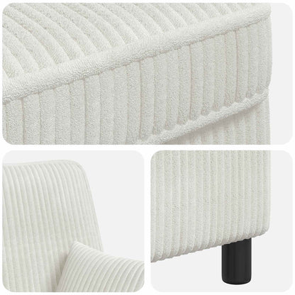 vidaXL XXL Armchair with Cushions Cream 1.5 Lines Fabric