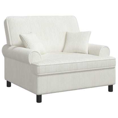 vidaXL XXL Armchair with Cushions Cream 1.5 Lines Fabric