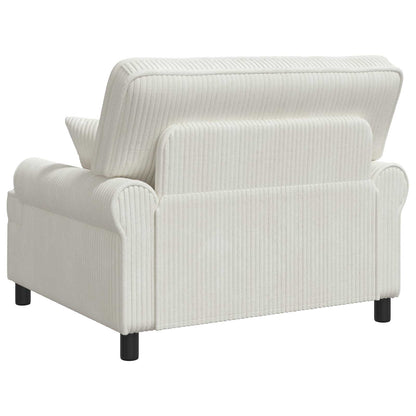 vidaXL XXL Armchair with Cushions Cream 1.5 Lines Fabric