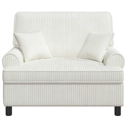 vidaXL XXL Armchair with Cushions Cream 1.5 Lines Fabric